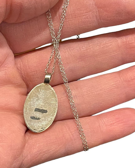 Sterling silver 925 Synthetic turquoise? Pendant necklace