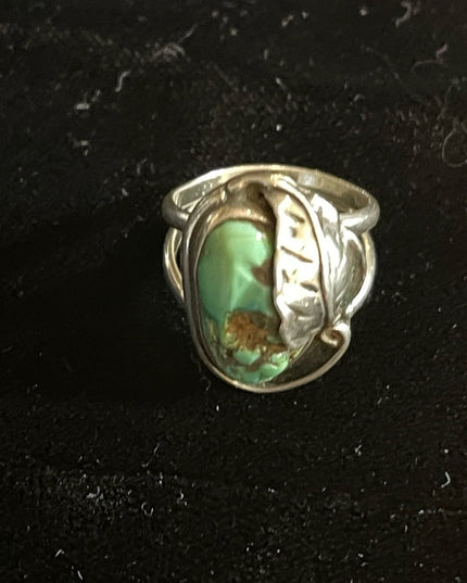Vintage 1970s Navajo Native American Turquois handmade ring Southwestern