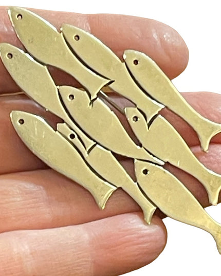 Vintage sterling silver Taxco Mexico 935 Signed artist school of fish brooch