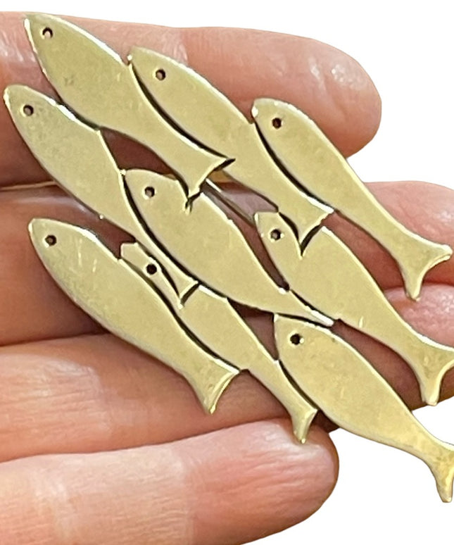 Vintage sterling silver Taxco Mexico 935 Signed artist school of fish brooch