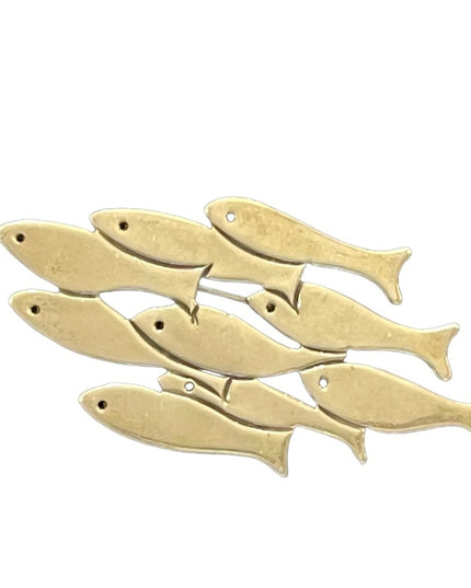 Vintage sterling silver Taxco Mexico 935 Signed artist school of fish brooch