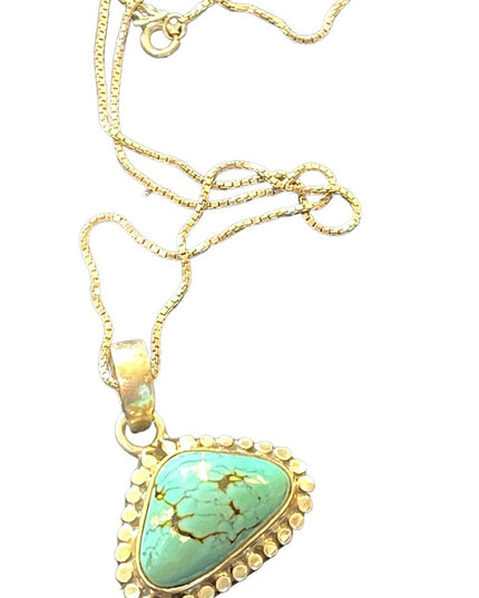 Vintage Southwestern Native Stabilized Turquoise sterling silver 925 necklace