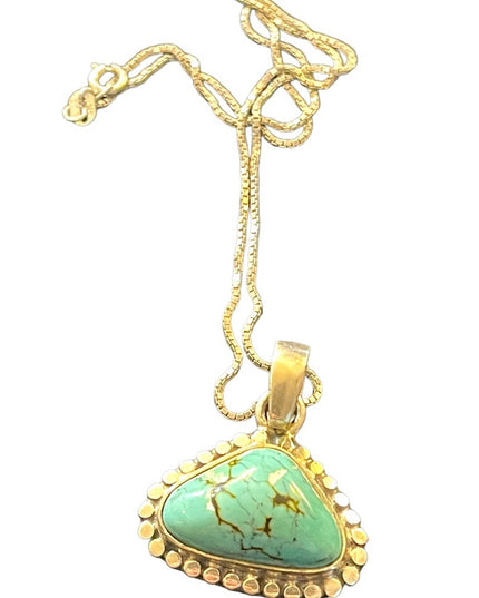 Vintage Southwestern Native Stabilized Turquoise sterling silver 925 necklace