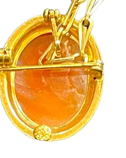Vintage 12k gold filled Shell Cameo on gold chain necklace