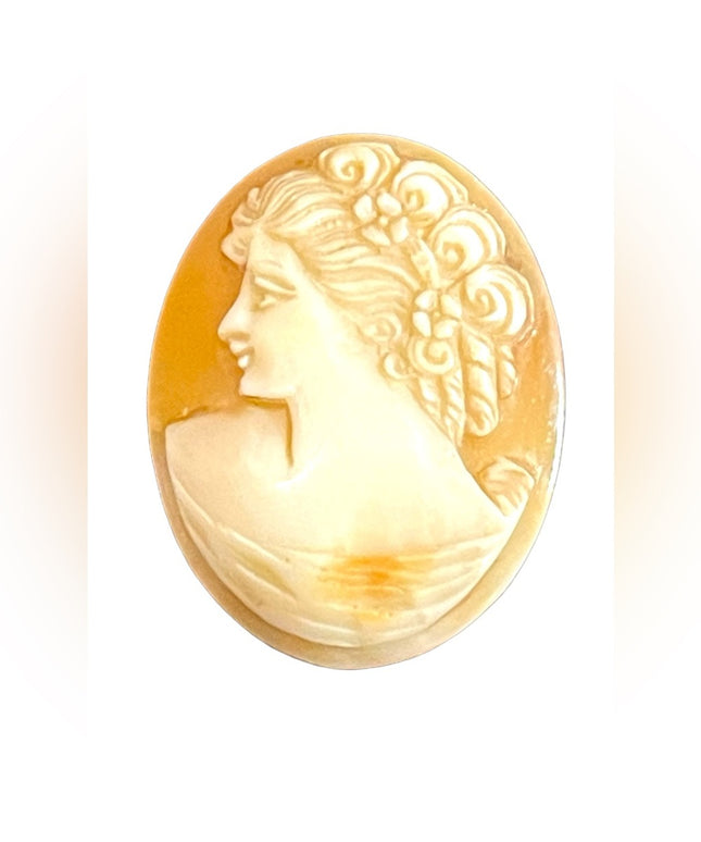 Antique hand carved shell Cameo UNSET Large