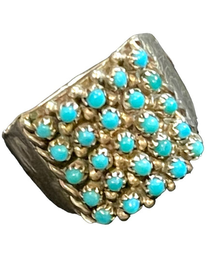 Vintage sterling silver Navajo Southwestern Old Pawn Turquoise ring Native