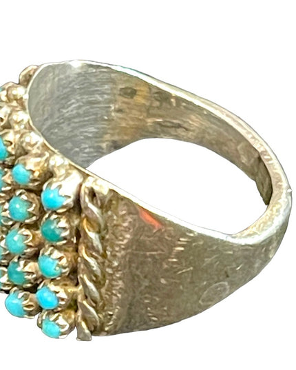 Vintage sterling silver Navajo Southwestern Old Pawn Turquoise ring Native
