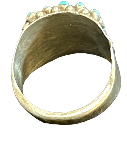 Vintage sterling silver Navajo Southwestern Old Pawn Turquoise ring Native