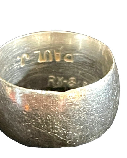 Vintage sterling silver 925 Paul J Turquoise Southwestern Native cigar band ring