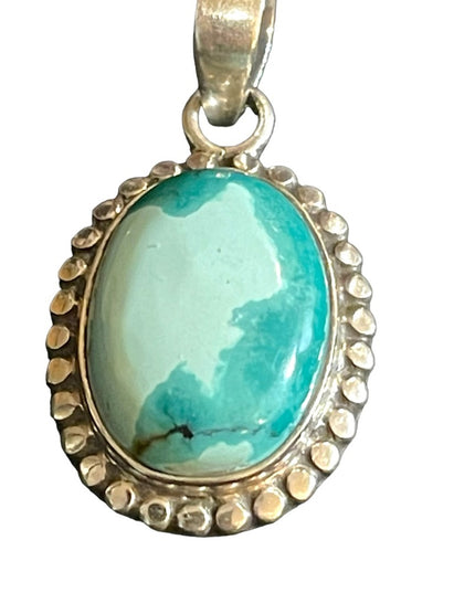 Stunning Southwestern Sterling silver Stabilized Turquoise cabachon pendant