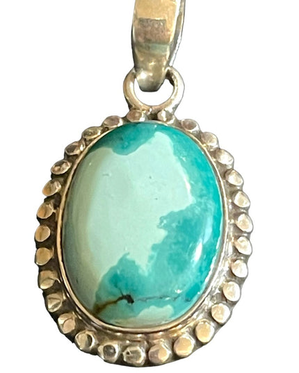 Stunning Southwestern Sterling silver Stabilized Turquoise cabachon pendant