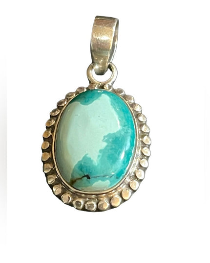 Stunning Southwestern Sterling silver Stabilized Turquoise cabachon pendant