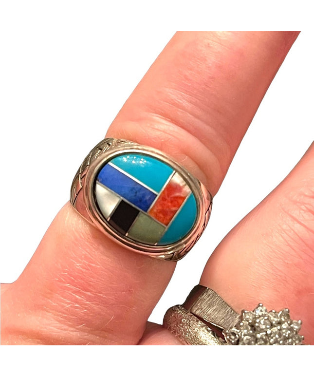 Vintage Carolyn Pollack Relios Sterling silver 925 Zuni stone Southwestern