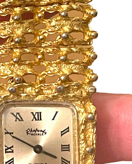 Vintage high quality RHAPSODY gold chunky watch windup