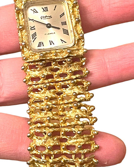 Vintage high quality RHAPSODY gold chunky watch windup