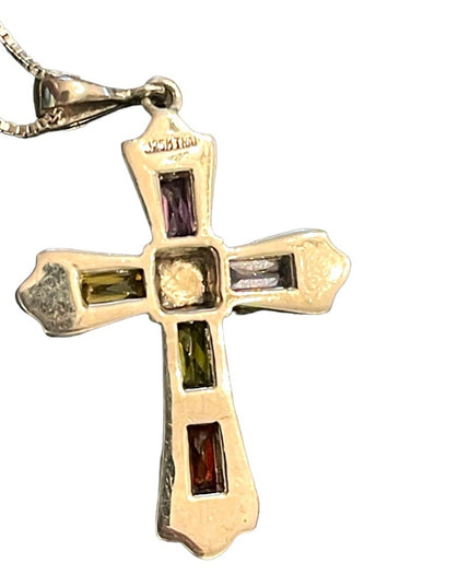 Sterling silver Marcasite 925 Stone fancy CROSS religious