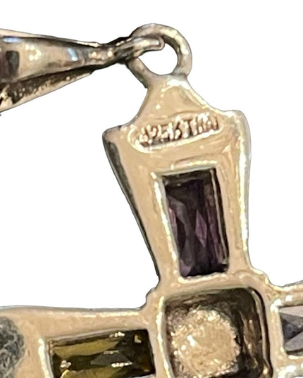 Sterling silver Marcasite 925 Stone fancy CROSS religious