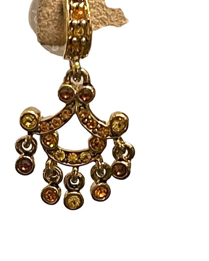 Lovely amber crystal gold finish fancy  dangle earrings