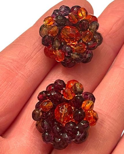 Lovely Joan Rivers multi crystal runway earrings Colorful