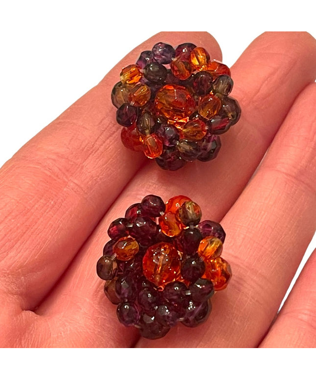 Lovely Joan Rivers multi crystal runway earrings Colorful