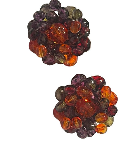 Lovely Joan Rivers multi crystal runway earrings Colorful