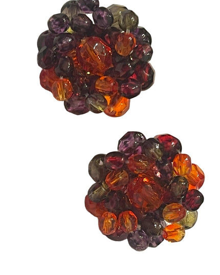 Lovely Joan Rivers multi crystal runway earrings Colorful