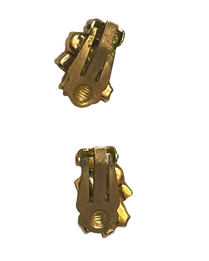 Lovely champagne Crystal AB clip on earrings gold finish