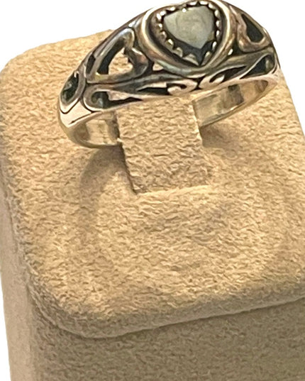 Sterling silver 925 Hematite Heart Southwestern WM fancy ring