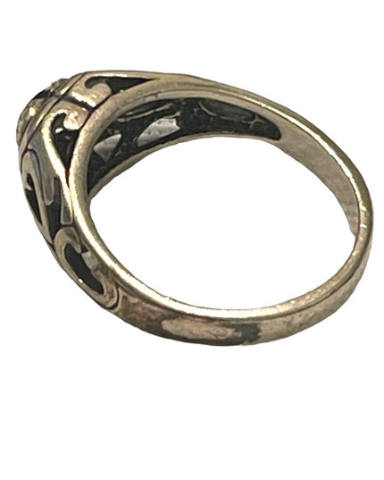 Sterling silver 925 Hematite Heart Southwestern WM fancy ring