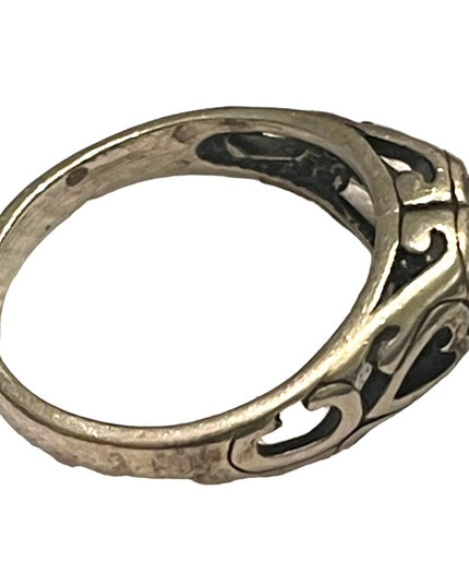 Sterling silver 925 Hematite Heart Southwestern WM fancy ring