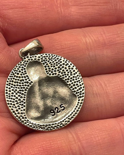 Vintage Maria Christianorum, Sacred Heart of Jesus Medal Sterling silver 925