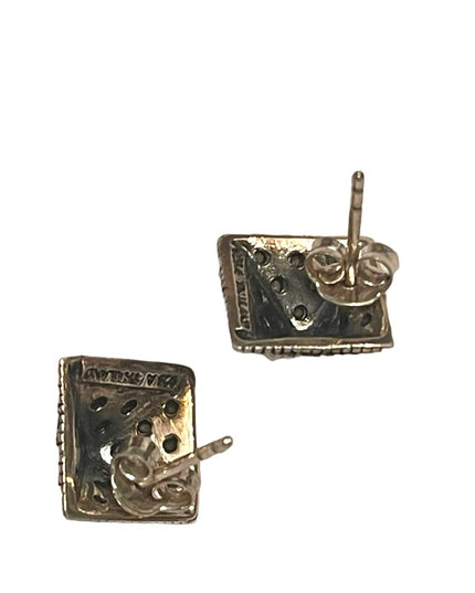 Lovely sterling silver 925 Msrcasite dome earrings