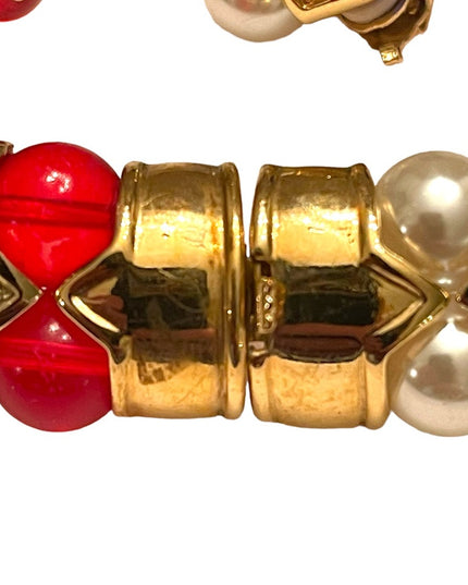 Vintage 1990s FAC Butler Fancy crystal glass fruit salad earrings choker SET
