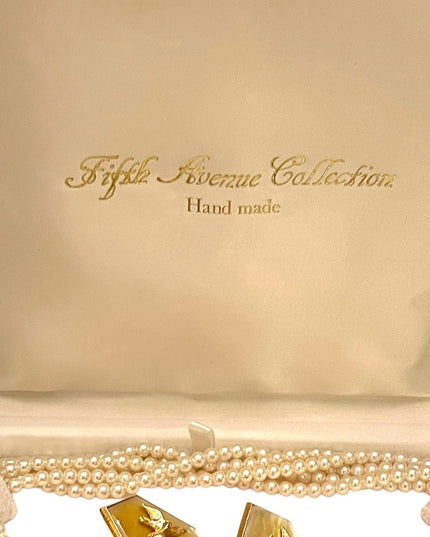 1990s FAC Butler Faux pearl goddess Brooch necklace earrings statement SET