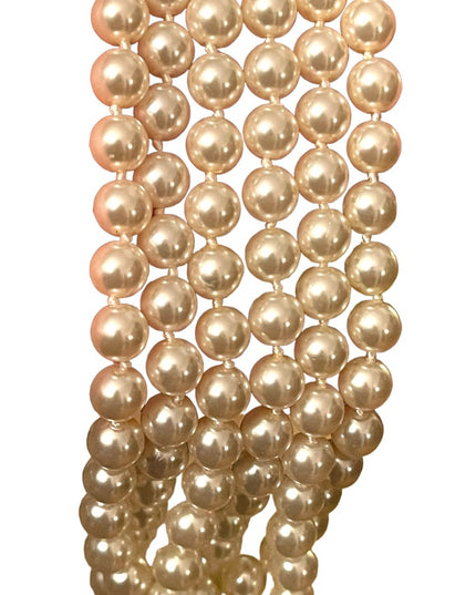 VTG 3 strand Emerald crystal silver finish Glass pearl high quality necklace