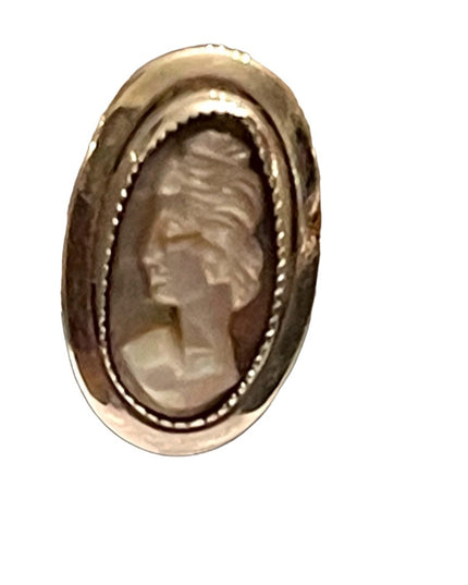 Vintage sterling silver Sarah Coventry Abalone CAMEO screw back earrings 925