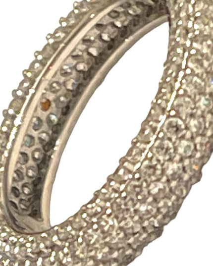 Lovely Stunning 925 Sterling silver CZ fancy infinity rhinestone band ring