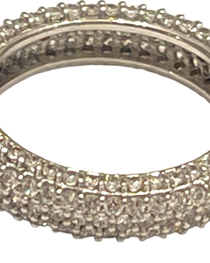 Lovely Stunning 925 Sterling silver CZ fancy infinity rhinestone band ring