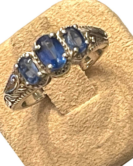 Stunning DJOY sapphire sterling silver ornate 925 ring high quality design