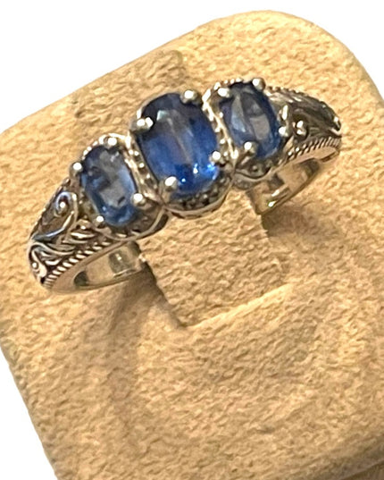 Stunning DJOY sapphire sterling silver ornate 925 ring high quality design