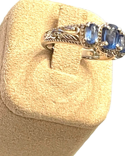 Stunning DJOY sapphire sterling silver ornate 925 ring high quality design