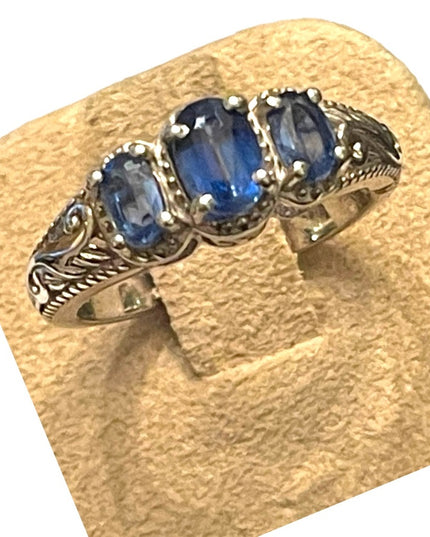 Stunning DJOY sapphire sterling silver ornate 925 ring high quality design