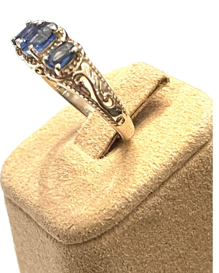 Stunning DJOY sapphire sterling silver ornate 925 ring high quality design