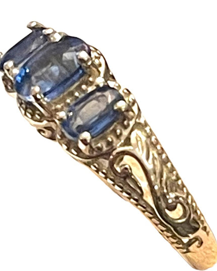 Stunning DJOY sapphire sterling silver ornate 925 ring high quality design
