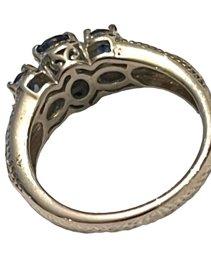 Stunning DJOY sapphire sterling silver ornate 925 ring high quality design