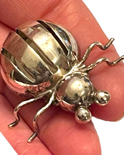 Vintage Large TC-254 Artisan Taxco Mexico 925 sterling spider brooch