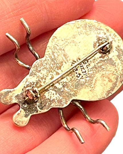 Vintage Large TC-254 Artisan Taxco Mexico 925 sterling spider brooch