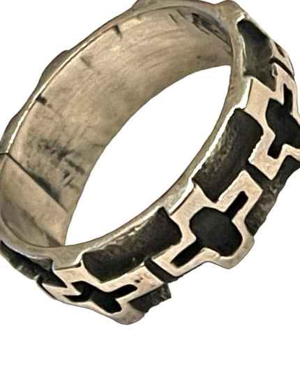 Vintage stunning! Artisan hand made Italy Cross ring religious