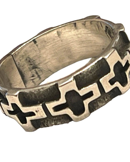 Vintage stunning! Artisan hand made Italy Cross ring religious