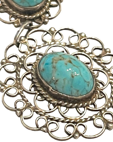 Plata De Jalisco VHLC Guad Mex 925 sterling RARE turquoise necklace southwestern